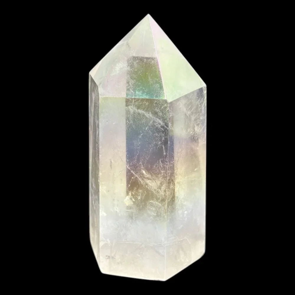 Aura Clear Quartz Point Tower Obelisk Crystal Wand Size Small: 3" - 3.2" Tall - Picture 10 of 16